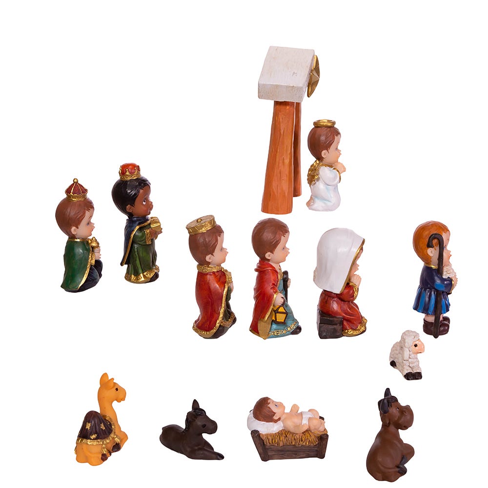 Kurt Adler 1.6-4.5" Childrens Nativity, 13-Piece Set