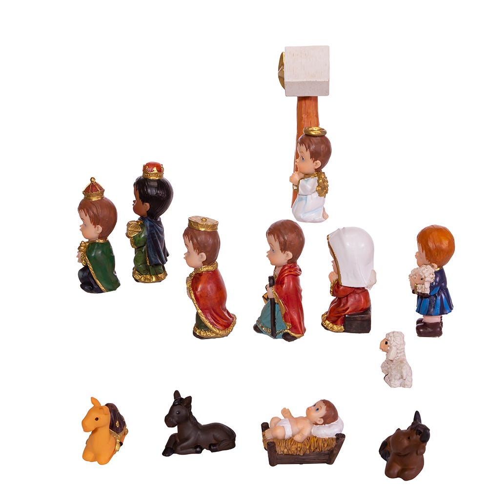 Kurt Adler 1.6-4.5" Childrens Nativity, 13-Piece Set