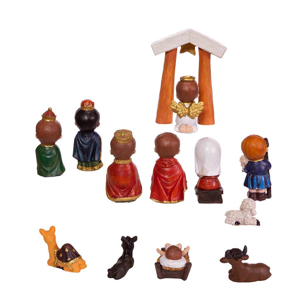 Kurt Adler 1.6-4.5" Childrens Nativity, 13-Piece Set