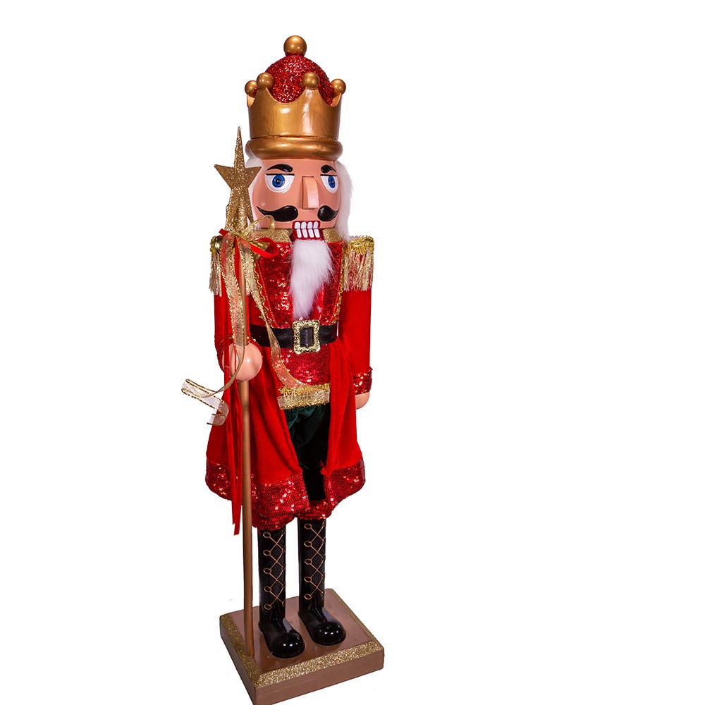 Kurt Adler 32-Inch Plastic Red and Gold King Nutcracker