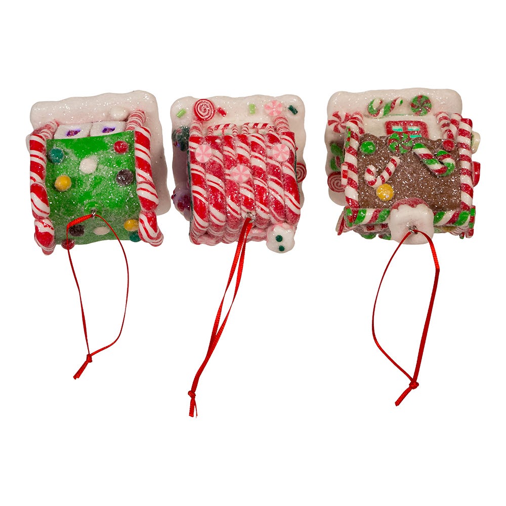 Kurt Adler 3.5-Inch Battery-Operated Gingerbread LED Candy House, 3 Piece Set