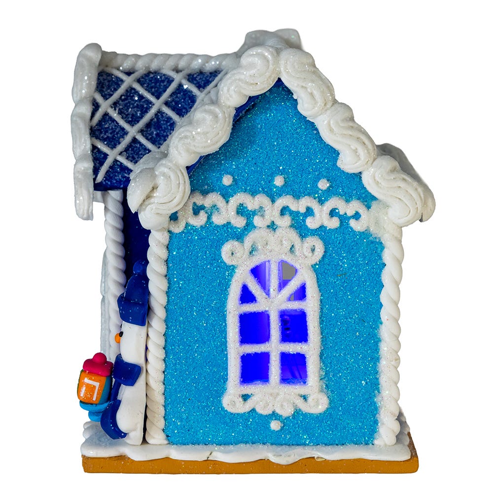 Kurt Adler 4-Inch Clay Dough Hanukkah LED House Table Piece