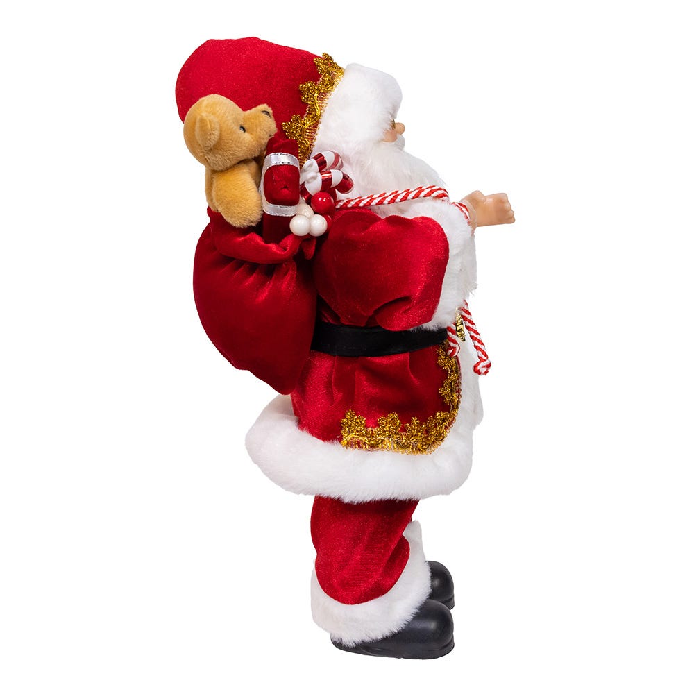 Kurt Adler 12-Inch Standing Christmas Santa with Sack