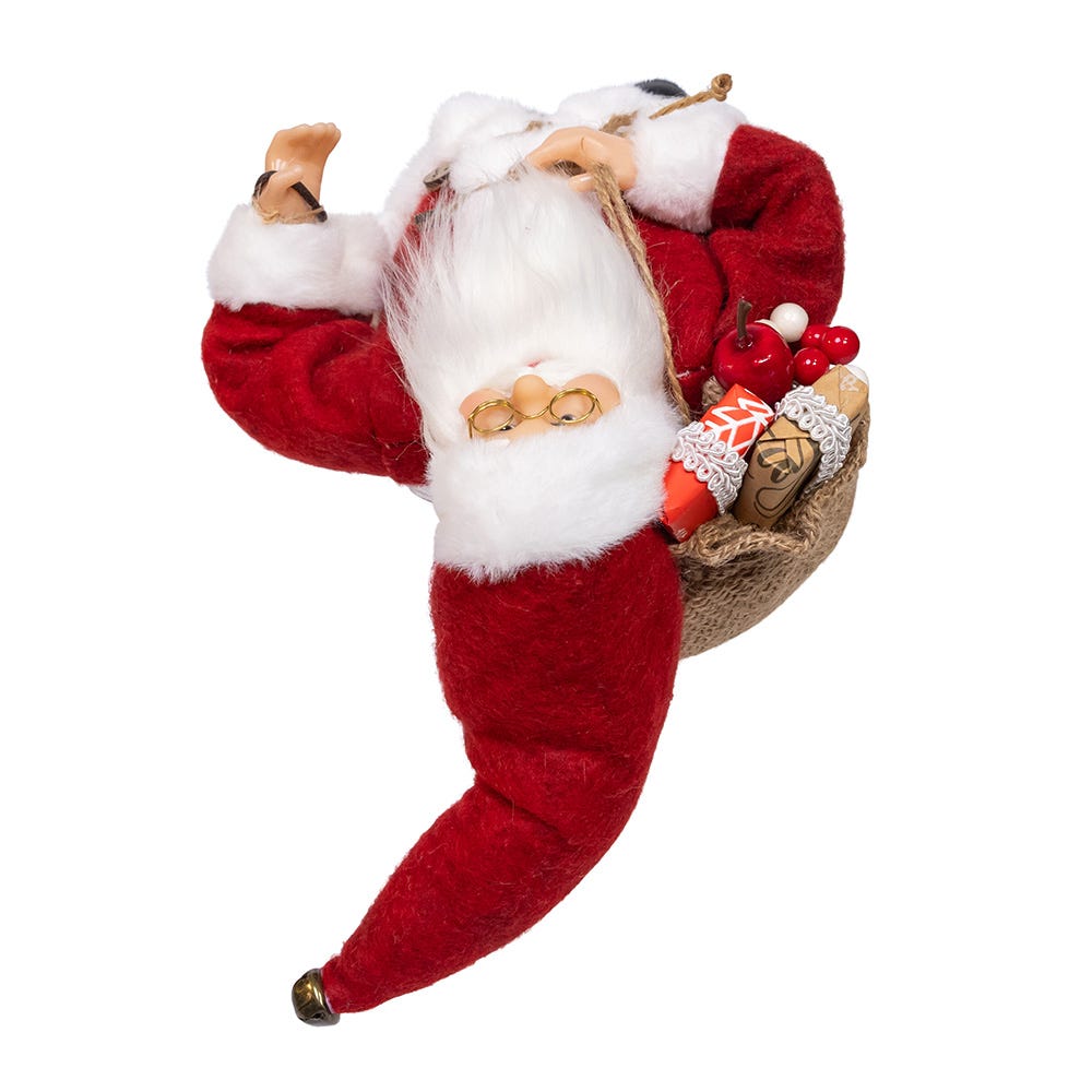 Kurt Adler 12-Inch Standing Christmas Santa with Sack and Lantern
