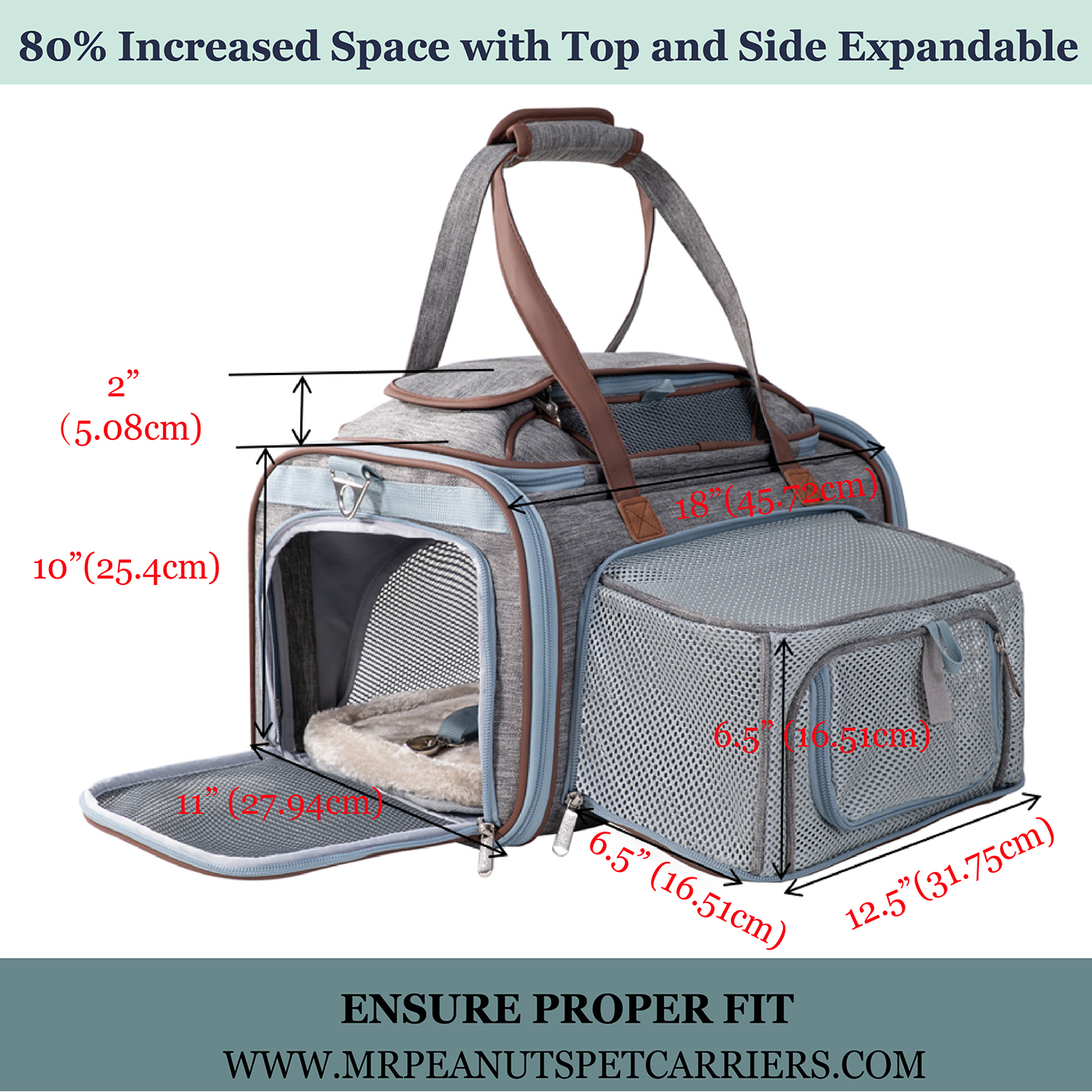 Mr. Peanuts Gold Series Standard Size Airline Compliant Expandable Pet Carrier
