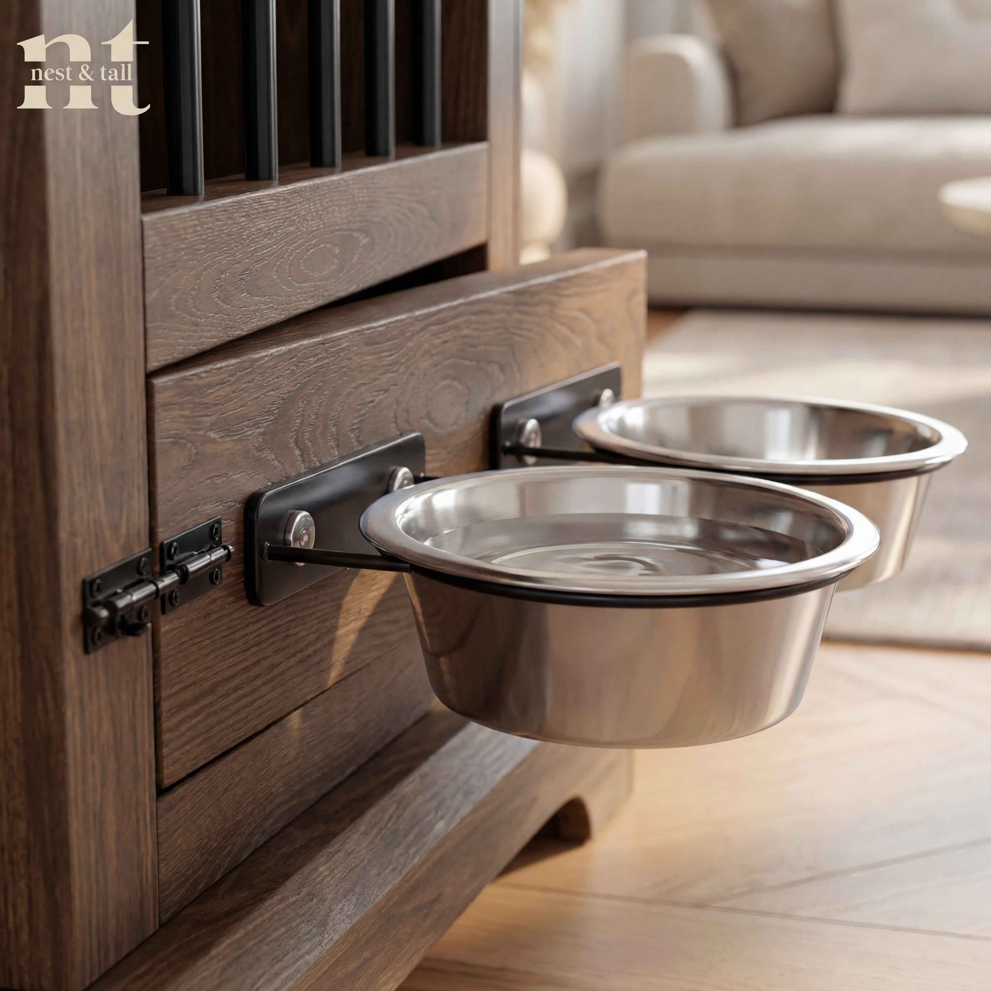 Nest & Tail Carlisle Console Furniture-Grade Dog Crate End Table