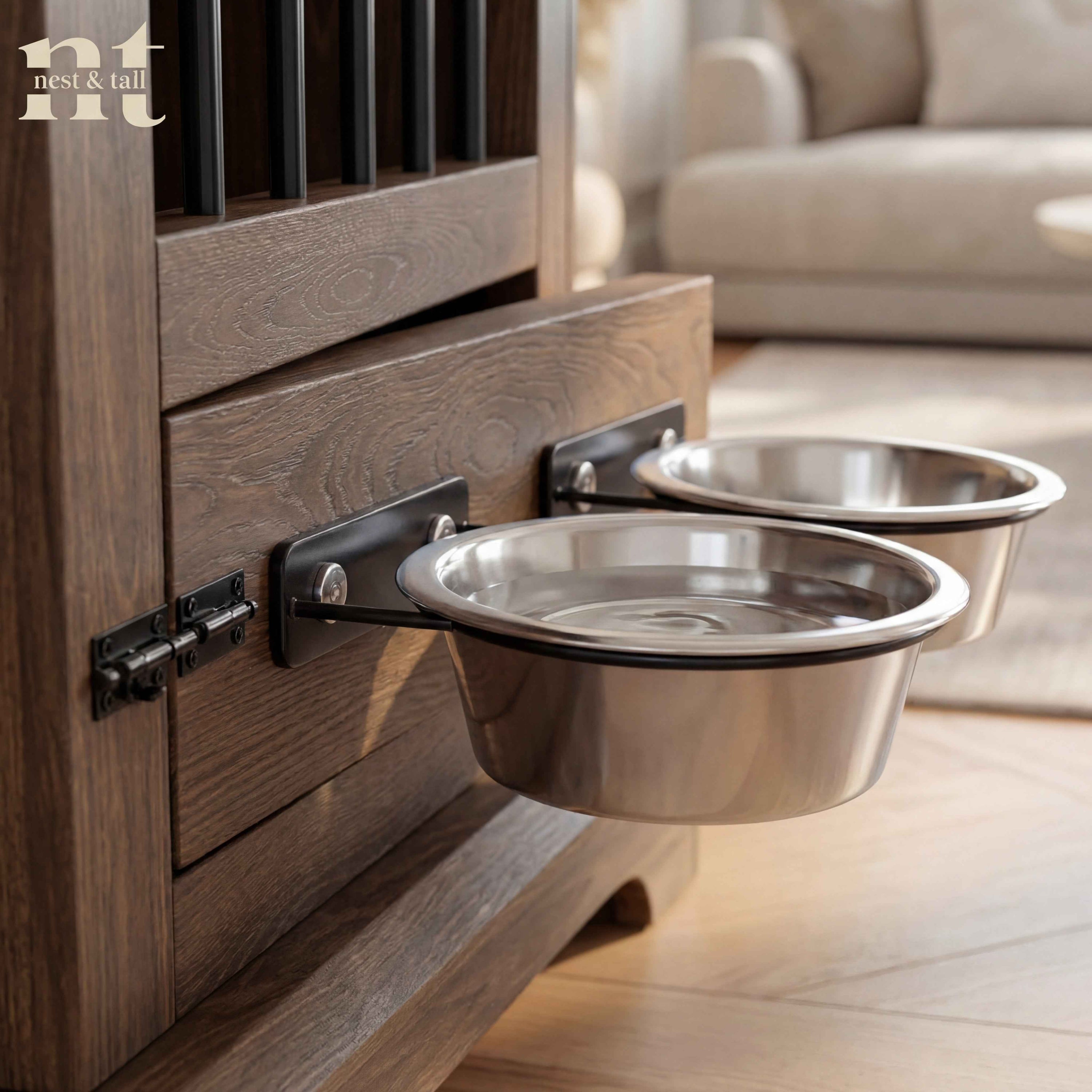 Nest & Tail Carlisle Console Furniture-Grade Dog Crate End Table