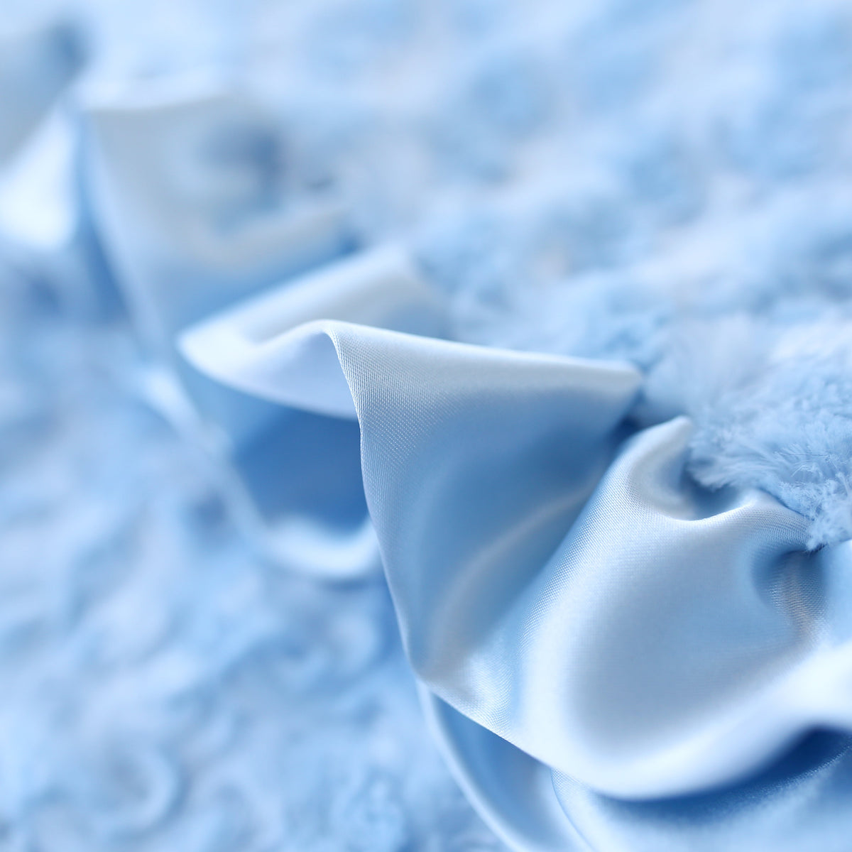 Hello Doggie Baby Ruffle (blue) Satin Silk Baby Blue Dog Blanket