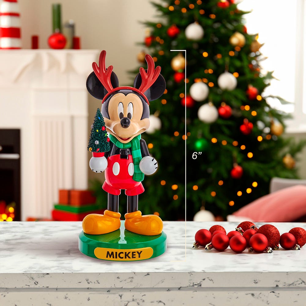 Kurt Adler 6-Inch Disney Mickey Mouse With Tree Nutcracker