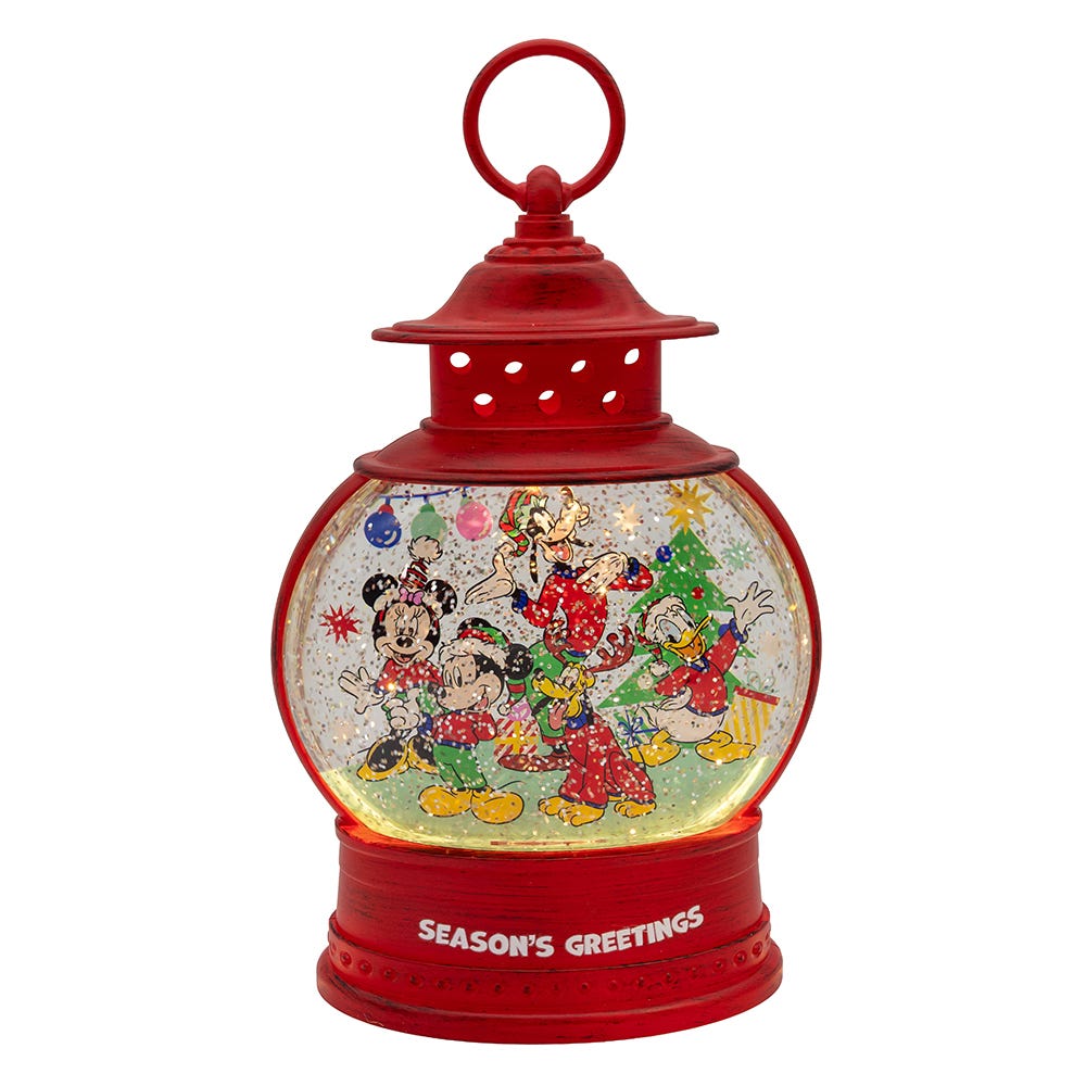 Kurt Adler 10-Inch Battery Operated USB LED Lighted Lantern with Spinning Glitter Water