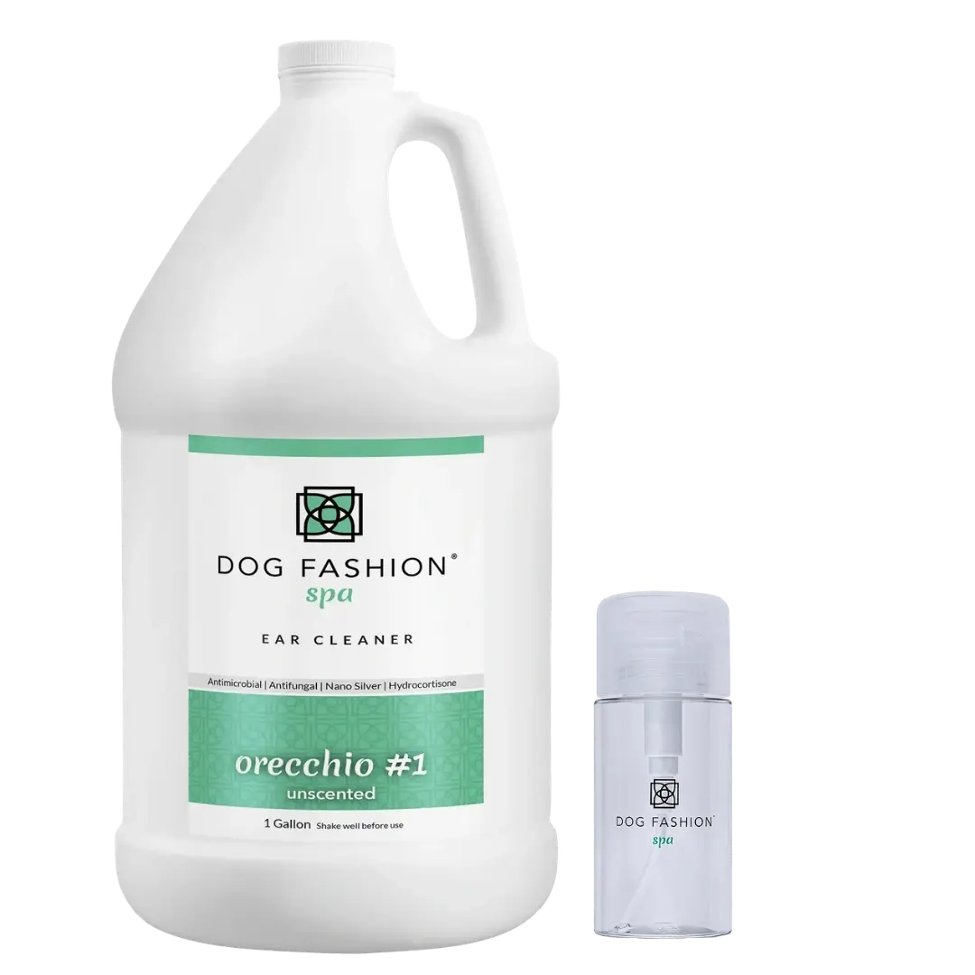 Dog Fashion Spa Orecchio #1 Unscented Ear Cleaner Gallon With Free Ear Cleaner Bottle