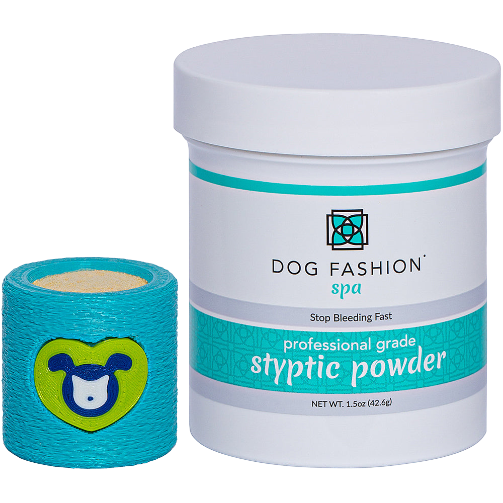 Styptic Powder with Free Holder Cyan by Dog Fashion Spa
