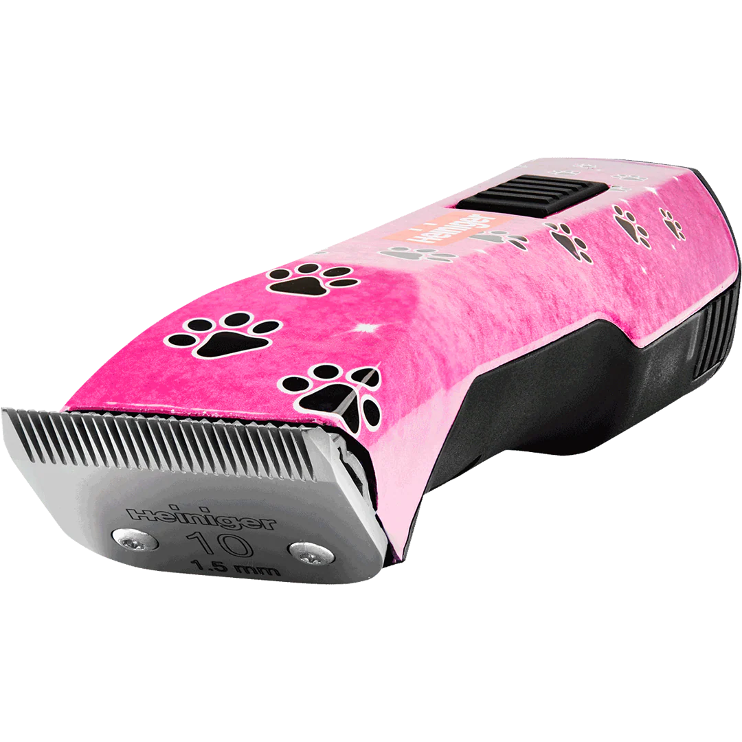 Pink Paws Saphir Cordless Clipper Two Batteries with Free Grip by Heiniger