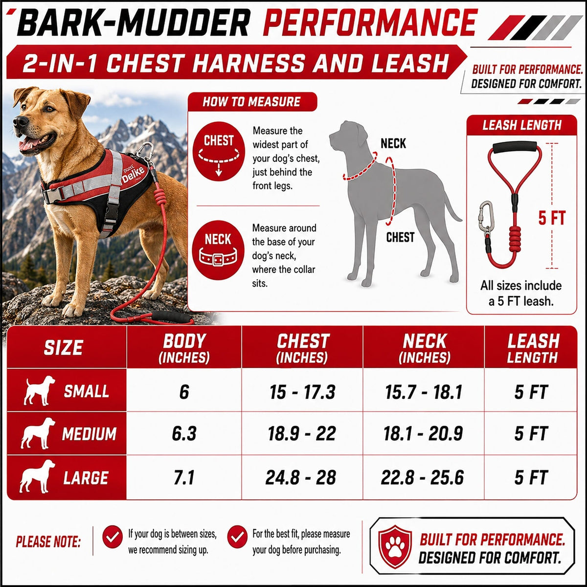 Dog Helios Bark-Mudder 2-in-1 Reflective and Adjustable Sporty Dog Harness and Leash | HT Animal Supply