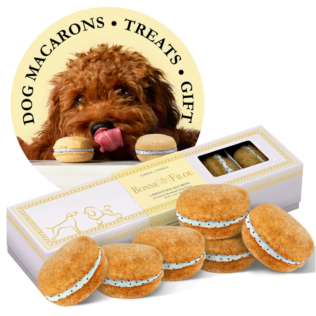 Dog Macarons (Box of 6) 