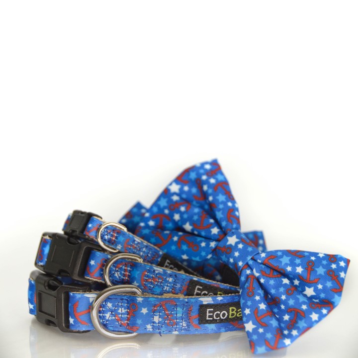 EcoBark – Nautical Bow Tie Dog Collar