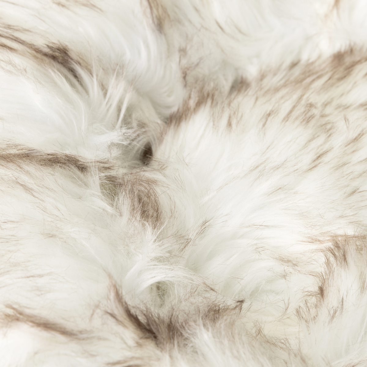 PupPoufFaux Fur Donut Dog Bed White with Brown Accents