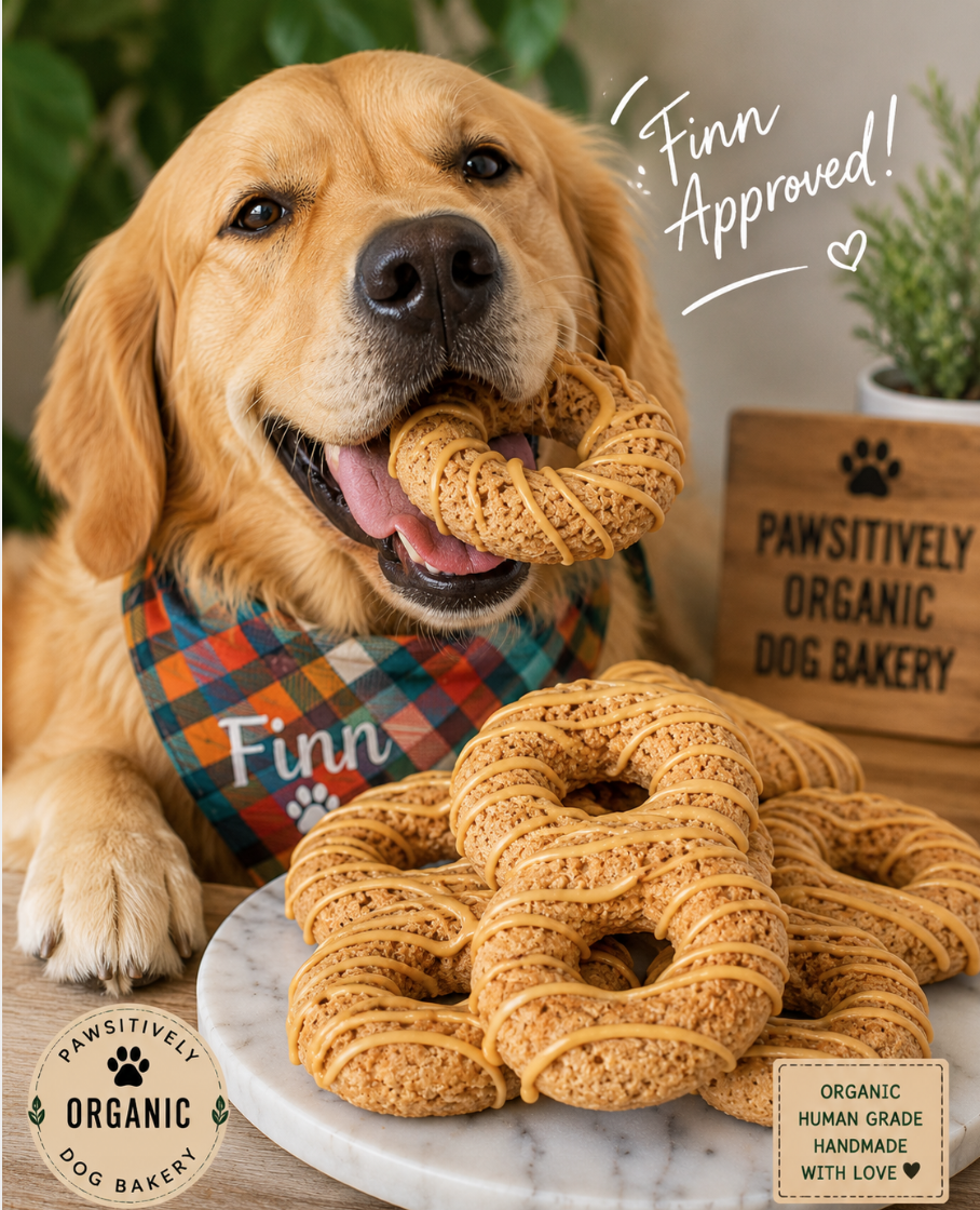 PAWsitively Organic Apple Peanut Butter Dog Donuts