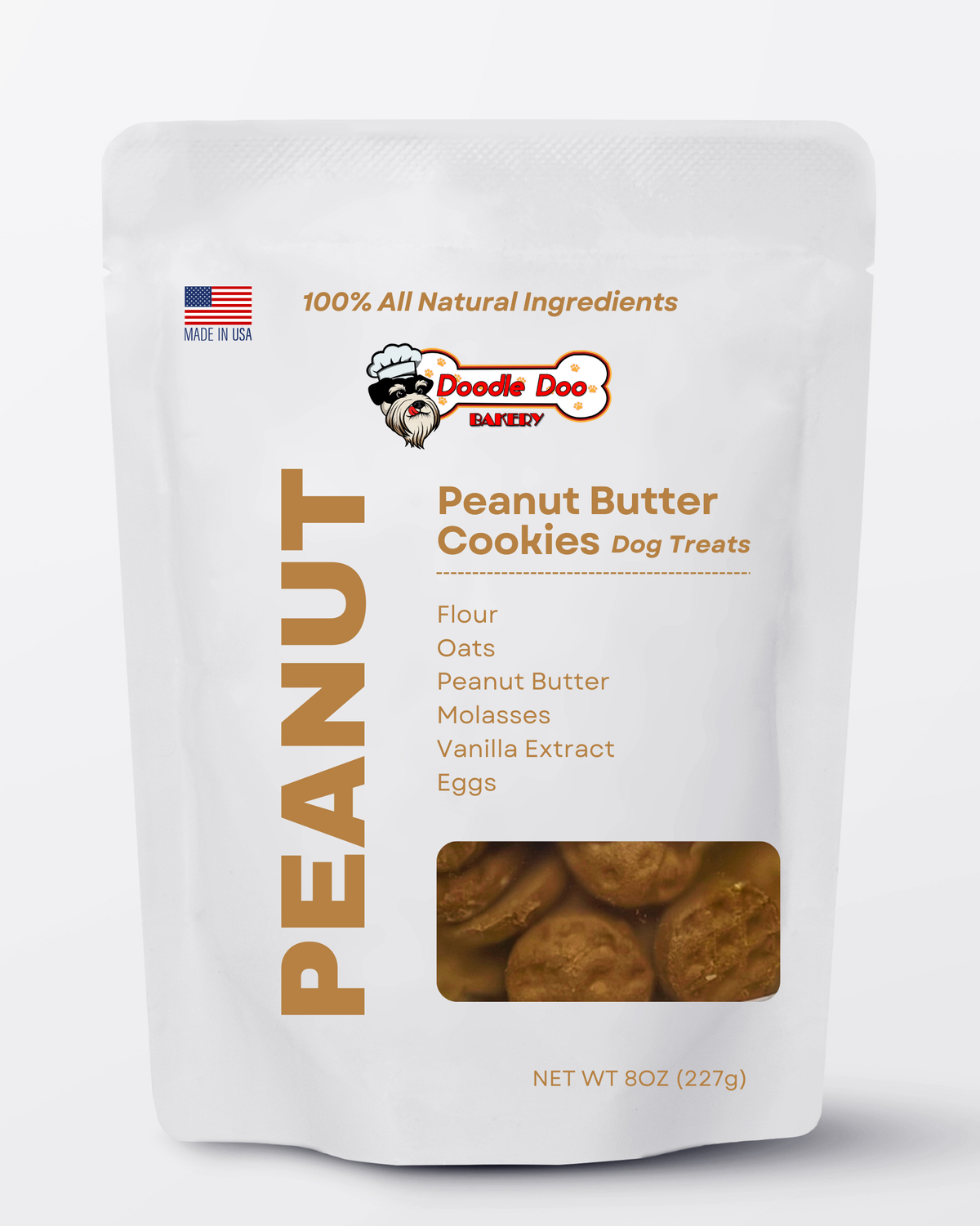 Homemade Dog Treats - Peanut Butter Cookies Treat 1/2lb