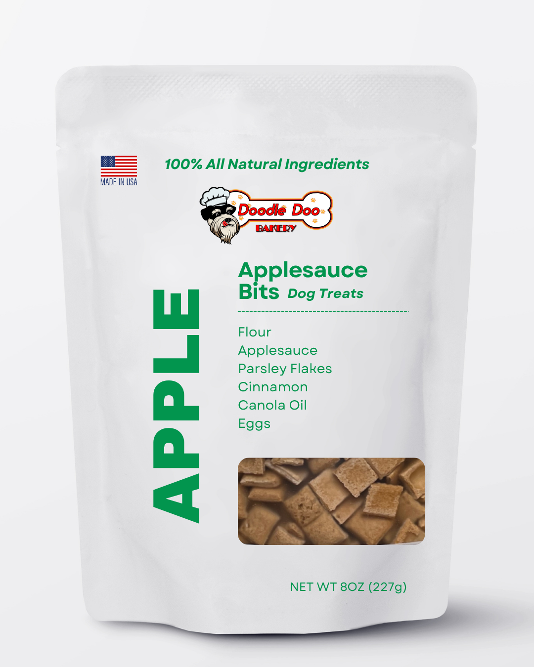 Homemade Dog Treats - Apple Bits Dog Biscuits 1/2 lb.