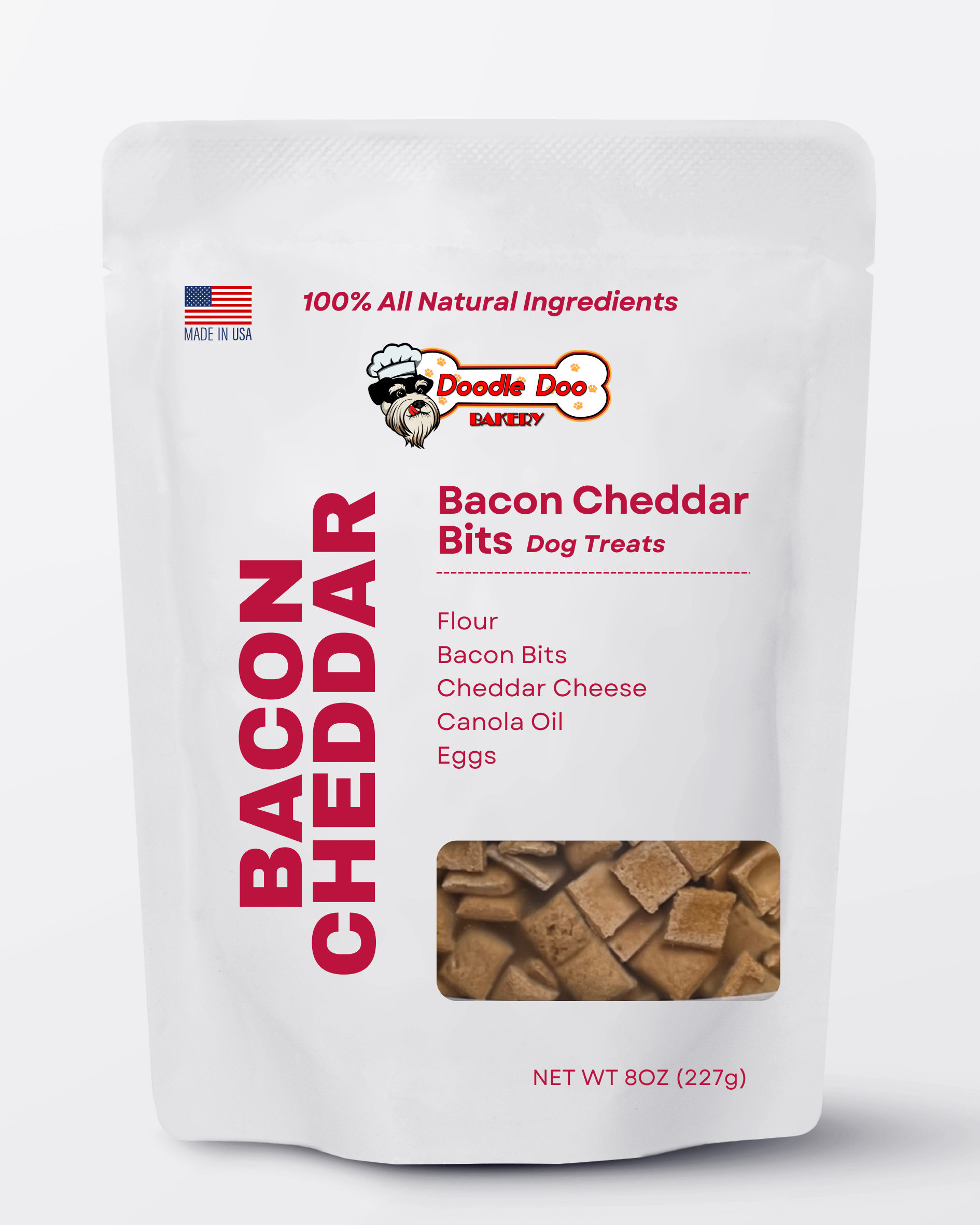 Homemade Dog Treats - Bacon Cheddar Bits Treat 1/2lb
