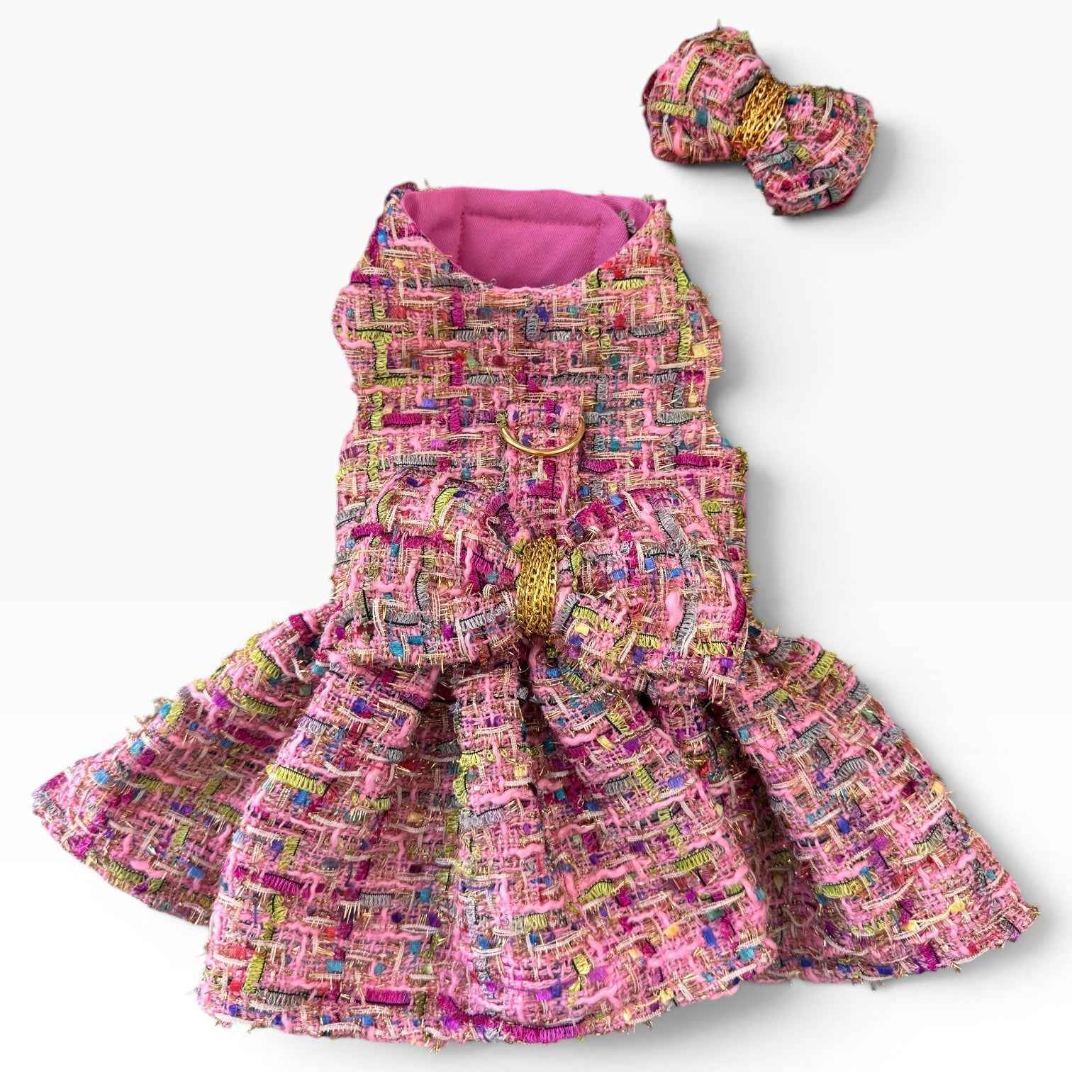 Heads or Tails Pup The Paris Multi Tweed Couture Dog Dress