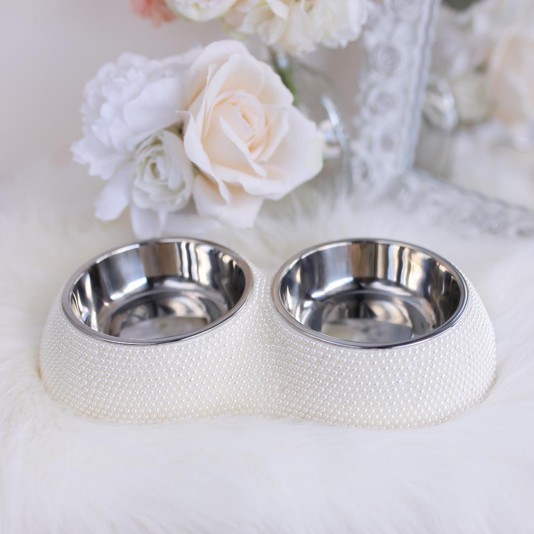 Hello Doggie Pearl Dining Dog Bowl