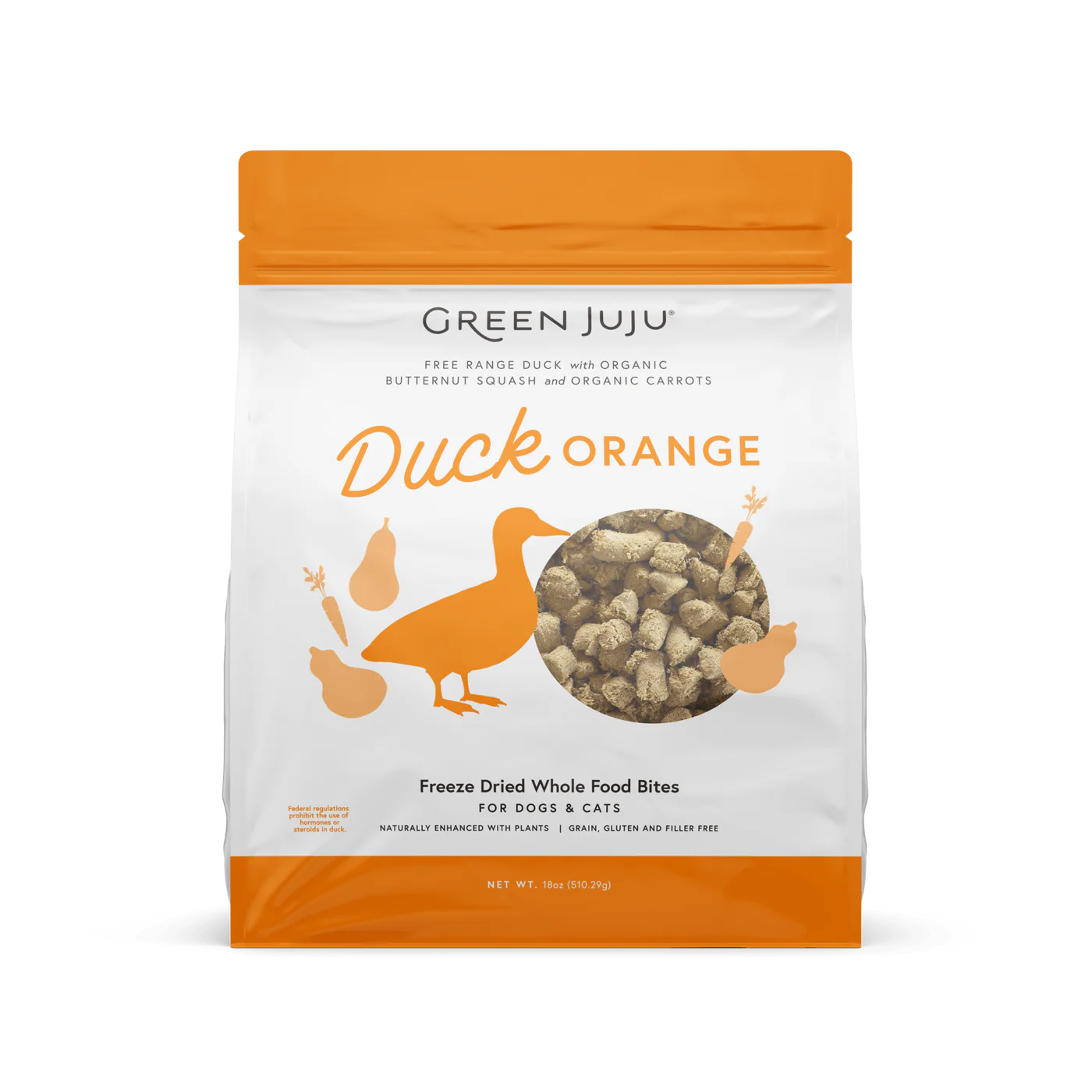 Green Juju Freeze Dried Duck Orange Whole Food Bites (18OZ)