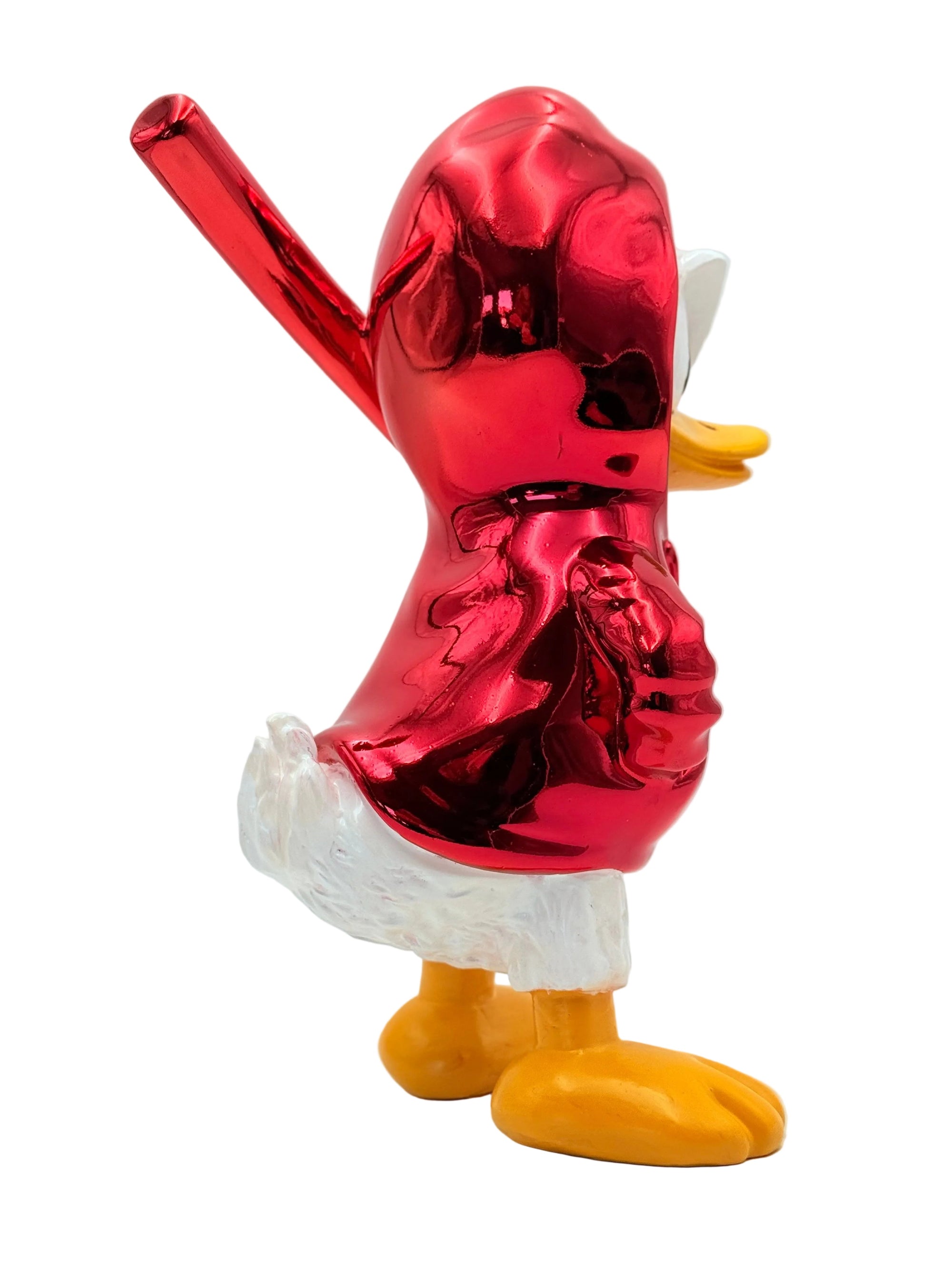 And Iconic Duxx Red Chrome Pop Art Duck Sculpture