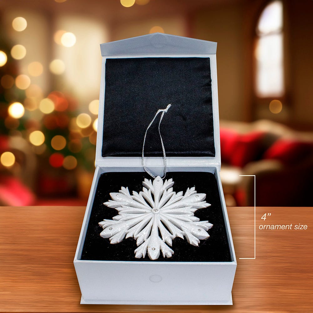 Kurt Adler 4-Inch Elegant Snowflake Ornament with Swarovski Elements