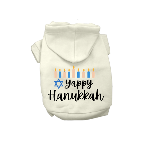 Bark 5th Ave., LLC Yappy Hanukkah- Dog Hoodie Cotton white pet supplies