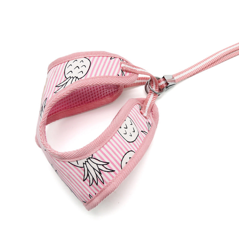DOGO EasyGO Pineapple Stripe Dog Harness and Leash Set