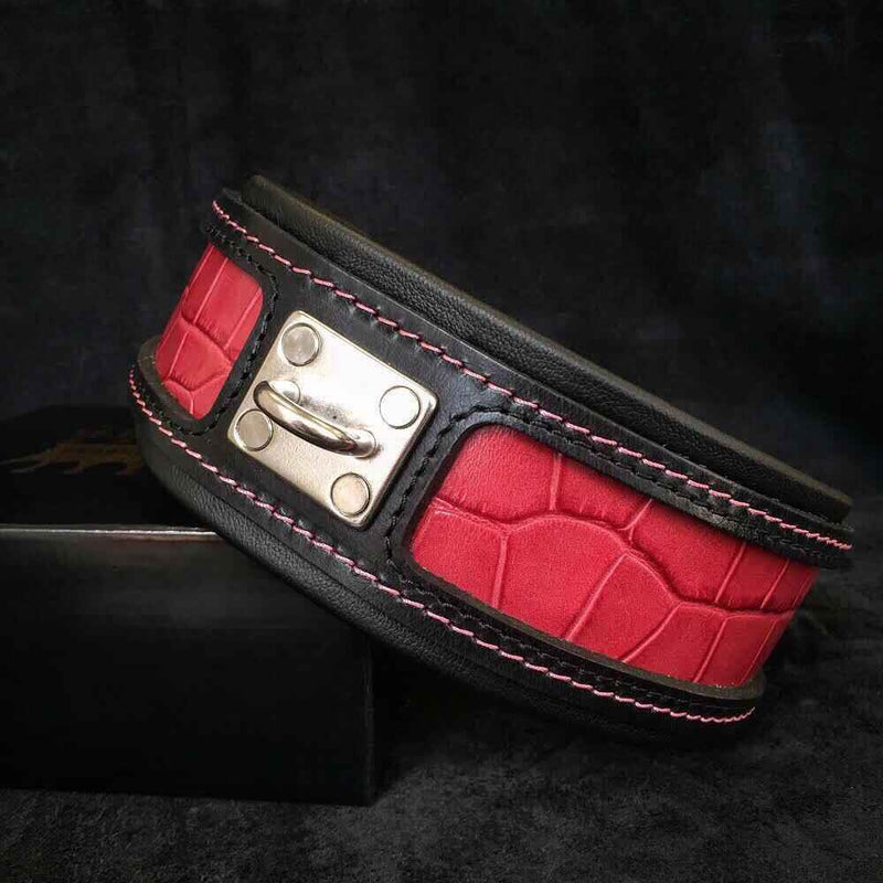Bestia Reptile Leather Dog Collar