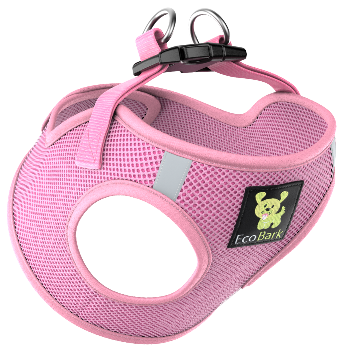 EcoBark – Baby Pink Reflective Step-In Dog Harness