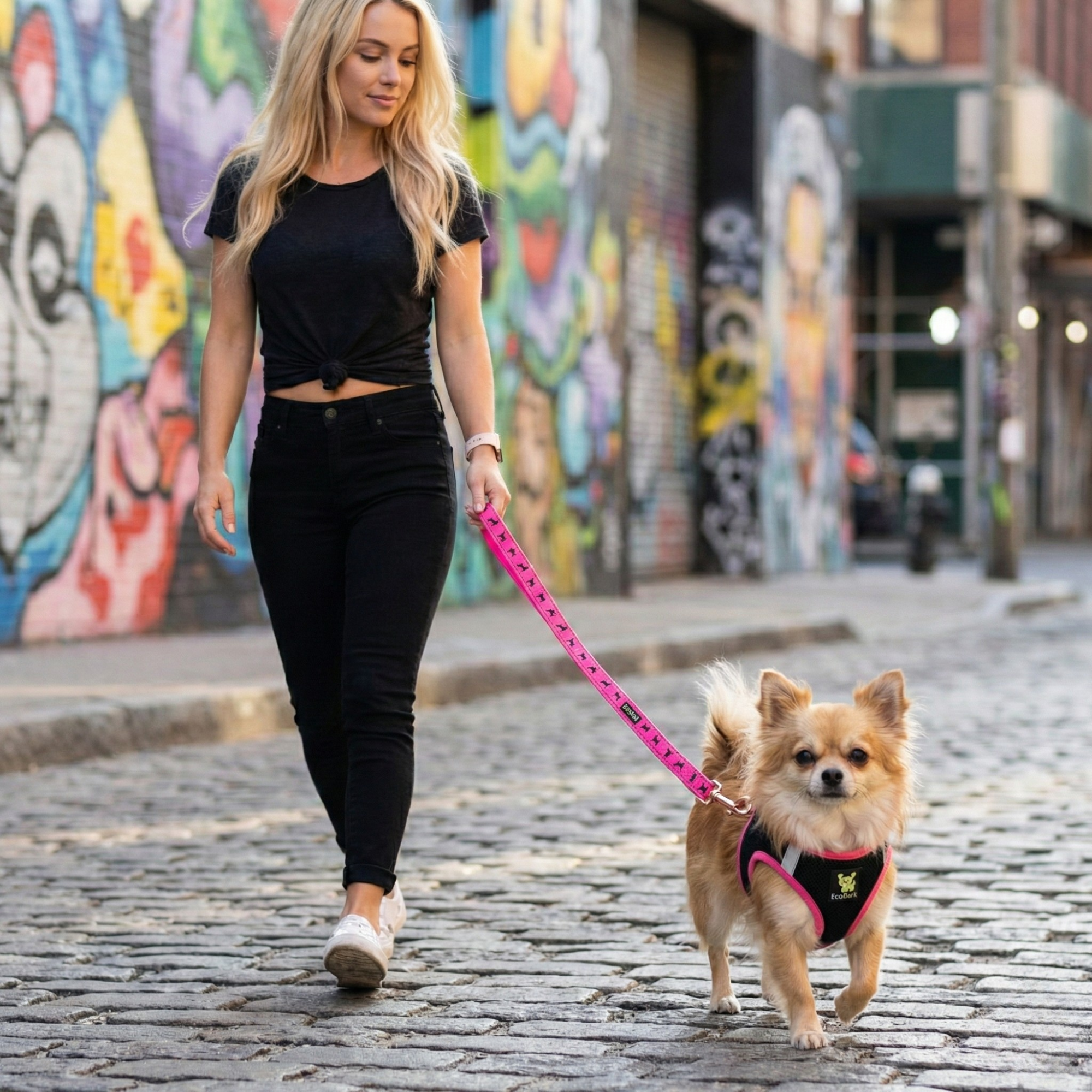 Pink Dog Leash by EcoBark - Padded Comfort Grip Leash - 4ft, 5ft, and 6ft Leash for Teacup, Small, and Medium Dogs