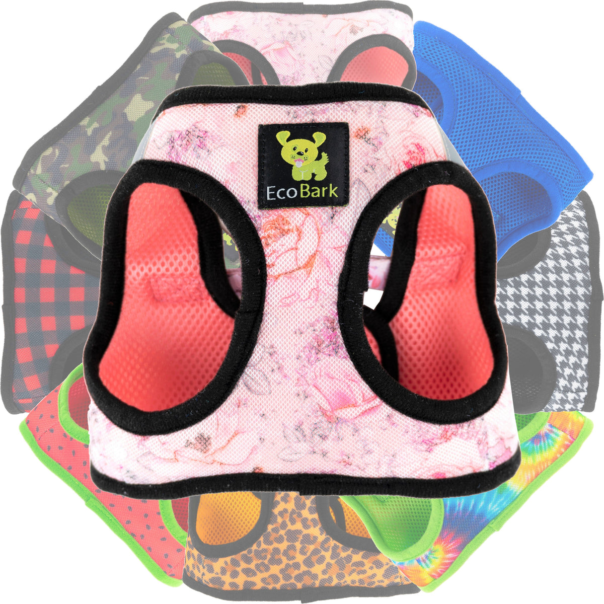 EcoBark – French Floral Reflective Step-In Dog Harness