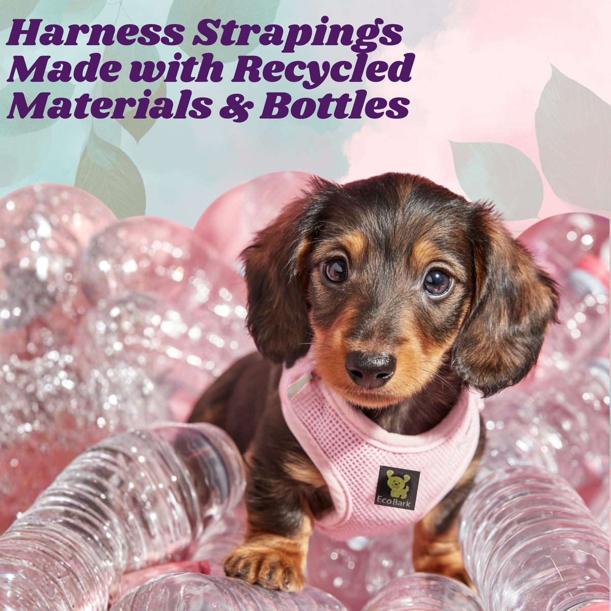 EcoBark – Baby Pink Reflective Step-In Dog Harness