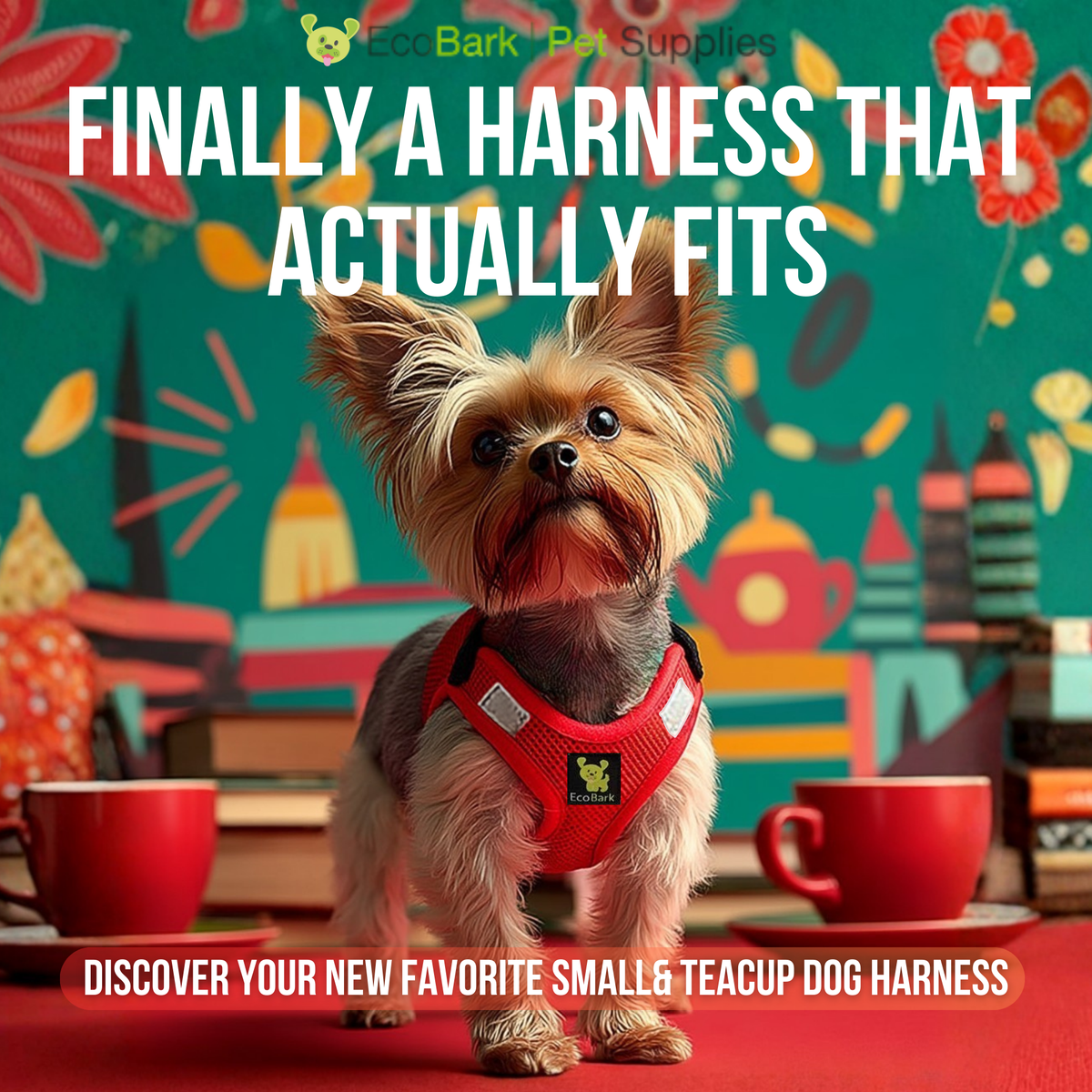 EcoBark – Cherry Red Reflective Step-In Dog Harness