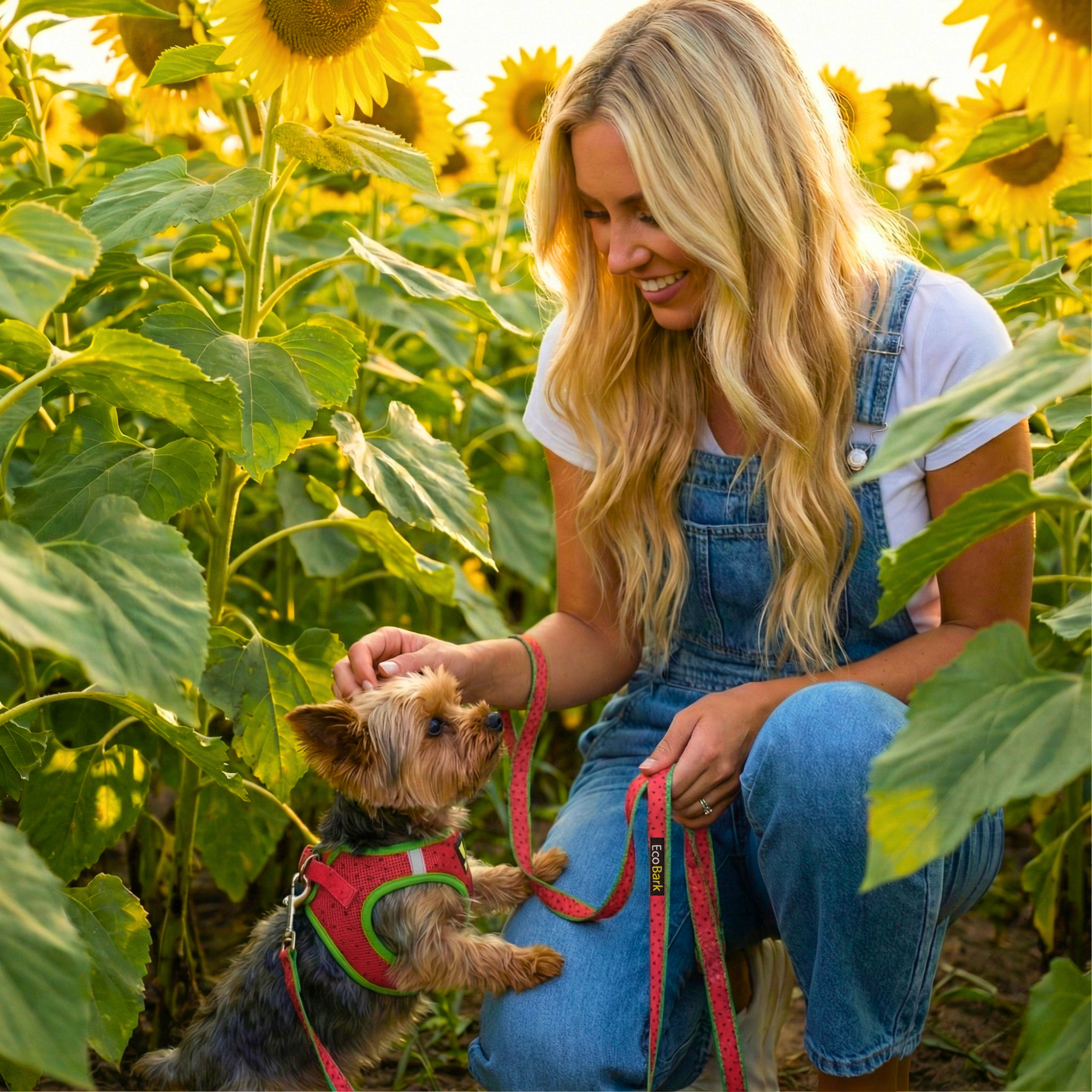 EcoBark Step In Dog Harness - Teacup & Small Breeds- Reflective Soft Mesh Harness for Teacup, Small Dogs and Puppies / Watermelon