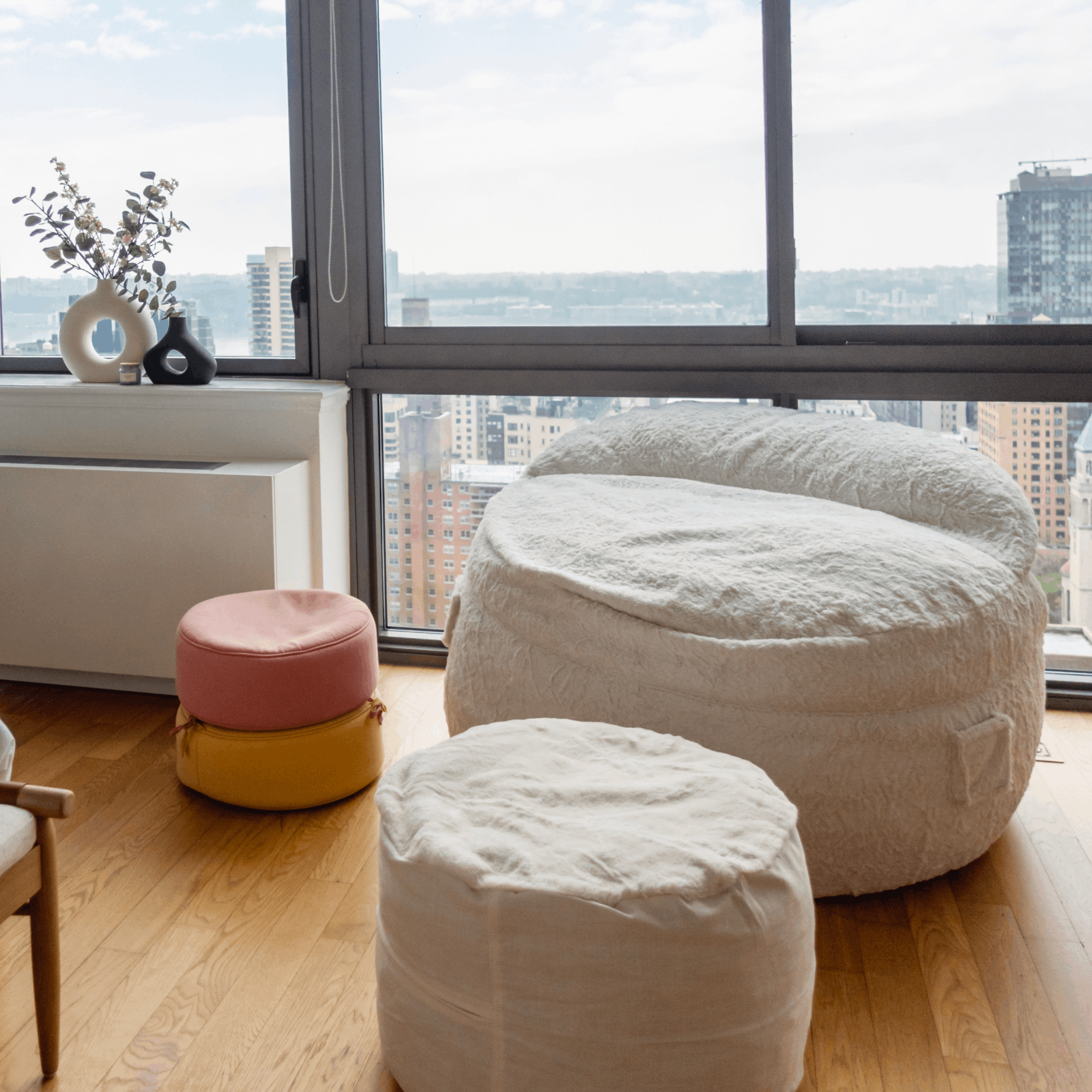 CordaRoy's Queen Faux Fur Nest Convertible Bean Bag Chair