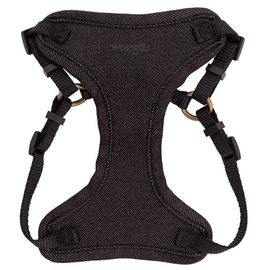 Wrangler® Black Denim Harness, Collar & Lead Set