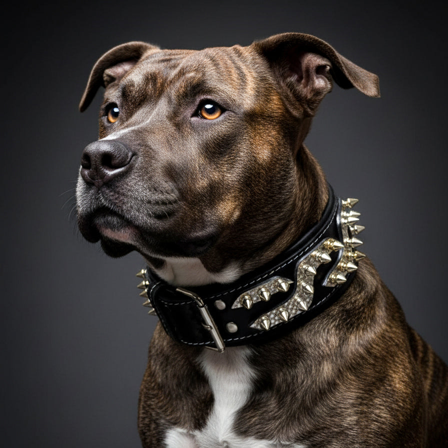 Bestia Dog Gear Genuine Leather Dog Collar 