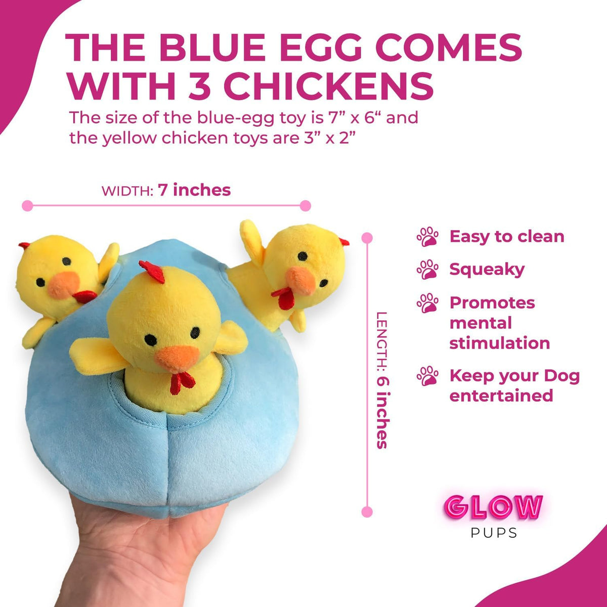 Glow Pups: Chicken in Egg Hide and Seek Plush Dog Toy Set