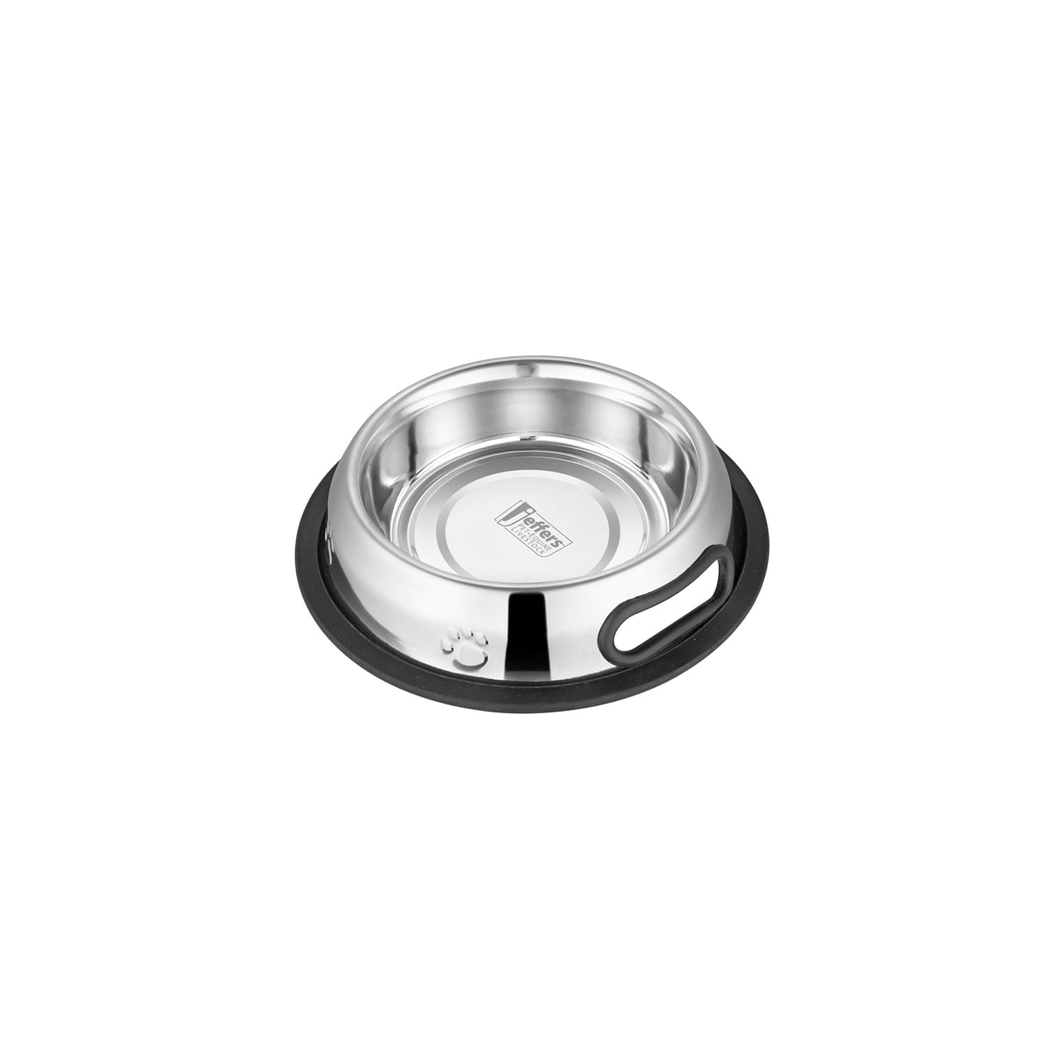 Jeffers Pet Embossed No-Tip Anti-Skid Stainless Steel Pet Bowls for Dogs, Cats, Puppies, Kittens - Rubber Base, Food & Water Feeding Dish for Home, Travel, Camping, Kennel