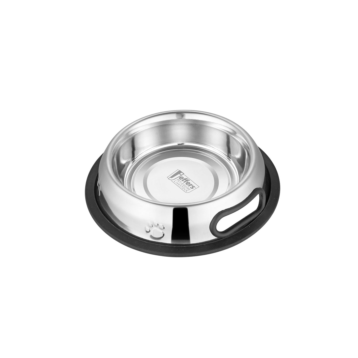 Jeffers Pet Embossed No-Tip Anti-Skid Stainless Steel Pet Bowls for Dogs, Cats, Puppies, Kittens - Rubber Base, Food & Water Feeding Dish for Home, Travel, Camping, Kennel