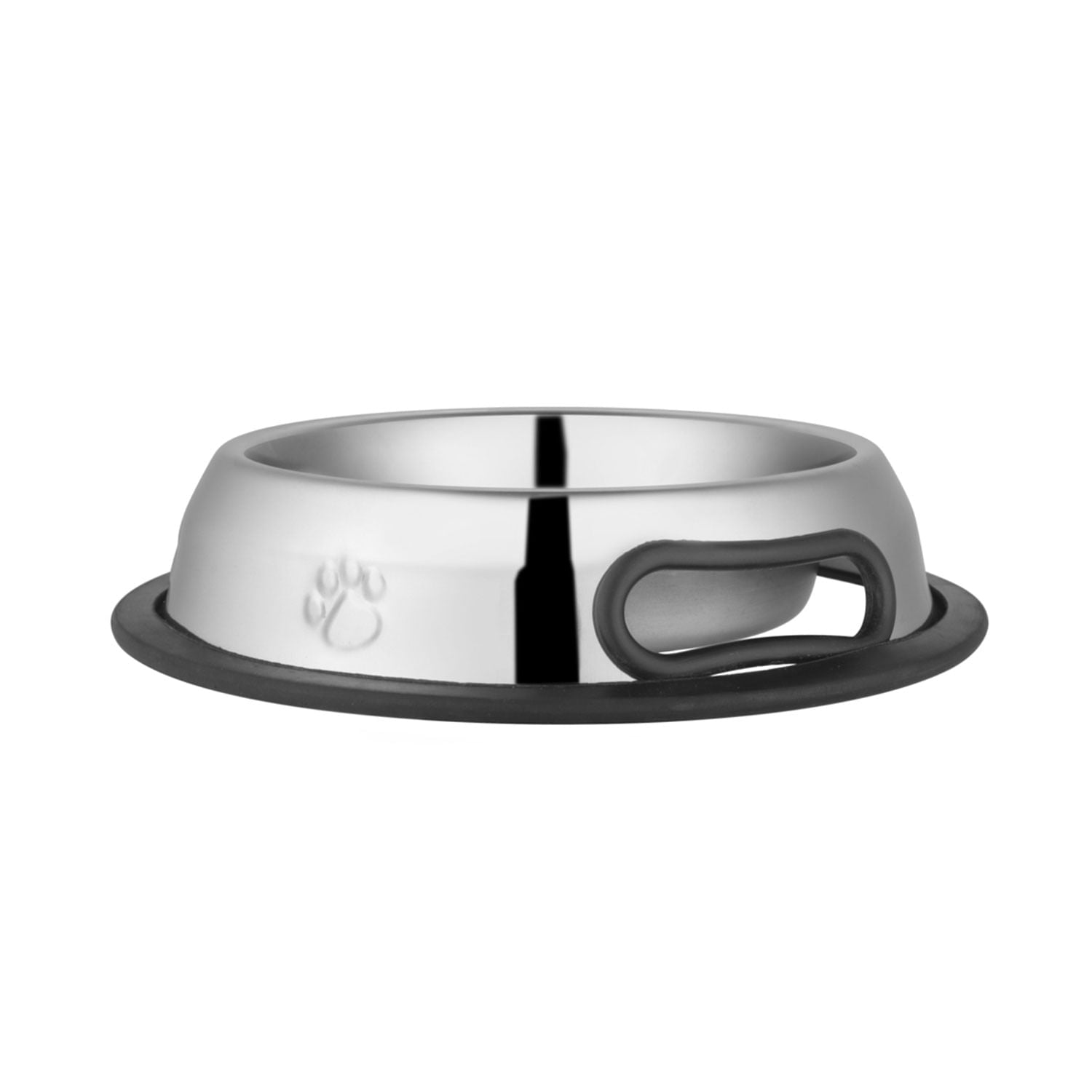 Jeffers Pet Embossed No-Tip Anti-Skid Stainless Steel Pet Bowls for Dogs, Cats, Puppies, Kittens - Rubber Base, Food & Water Feeding Dish for Home, Travel, Camping, Kennel