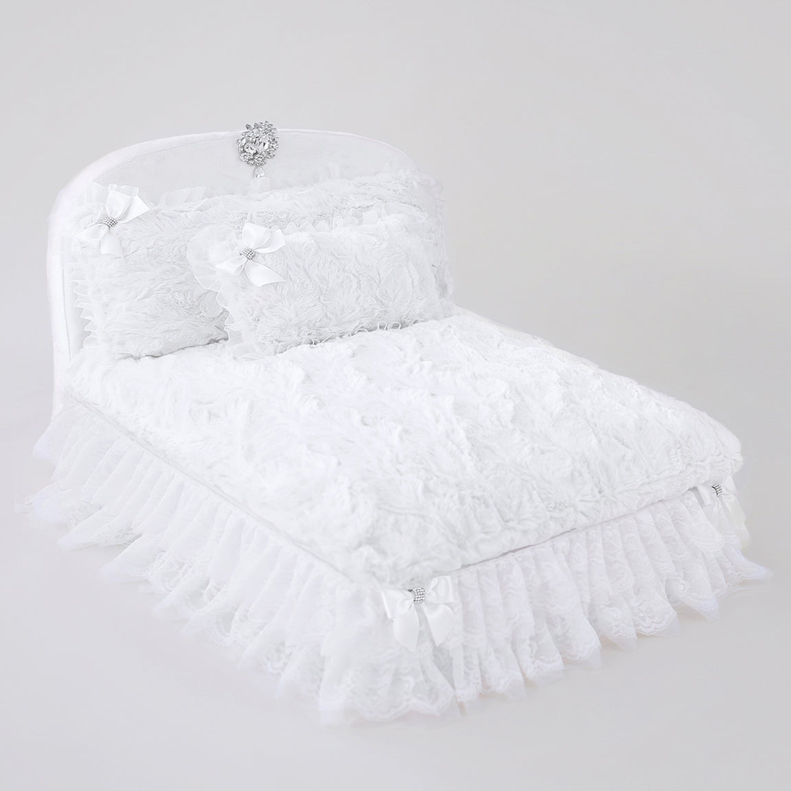 Hello Doggie Enchanted Nights Satin Crystal Sterling Silver Dog Bed