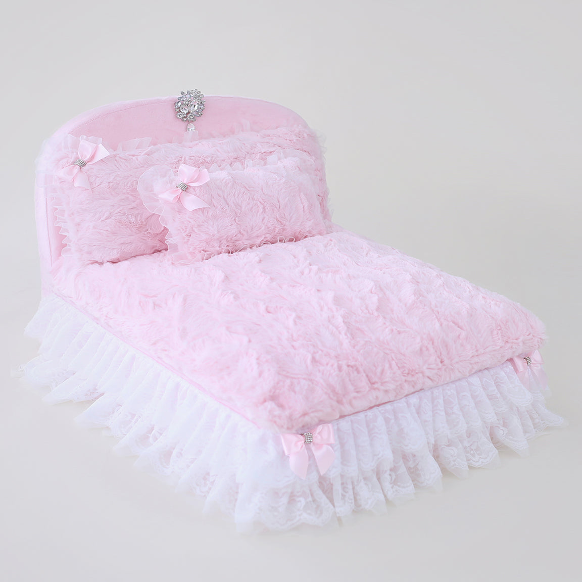 Hello Doggie Enchanted Nights Satin Crystal Sterling Silver Dog Bed