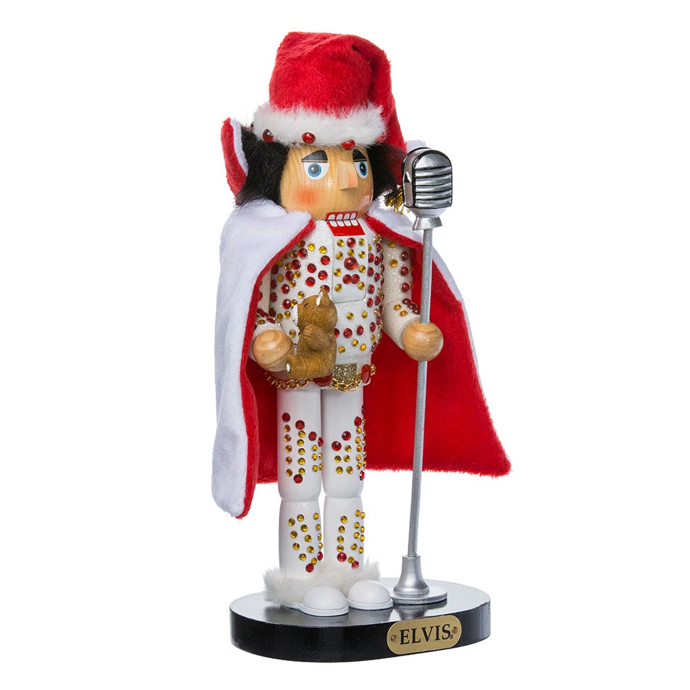 Kurt Adler 10-Inch Elvis in White Suit Nutcracker