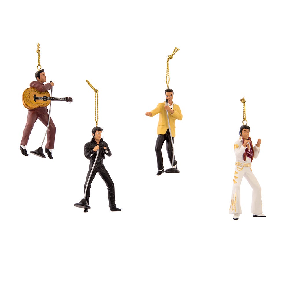 Kurt Adler 2.5-Inch Resin Elvis Presley 4-Piece Ornament Gift Set